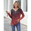 Zeagoo Womens Tops Long Sleeve Shirts Boho Tops for Women 2026 Fall Blouses Ladies Sweatshirts Spring Fashion Clothing(Gradient Ethnic Style)