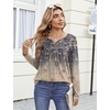 Zeagoo Womens Tops Long Sleeve Shirts Boho Tops for Women 2026 Fall Blouses Ladies Sweatshirts Spring Fashion Clothing(Gradient Retro Flowers)