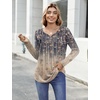 Zeagoo Womens Tops Long Sleeve Shirts Boho Tops for Women 2026 Fall Blouses Ladies Sweatshirts Spring Fashion Clothing(Gradient Retro Flowers)