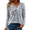 Zeagoo Womens Tops Long Sleeve Shirts Boho Tops for Women 2026 Fall Blouses Ladies Sweatshirts Spring Fashion Clothing(Grey Print)