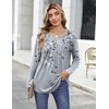 Zeagoo Womens Tops Long Sleeve Shirts Boho Tops for Women 2026 Fall Blouses Ladies Sweatshirts Spring Fashion Clothing(Grey Print)