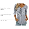 Zeagoo Womens Tops Long Sleeve Shirts Boho Tops for Women 2026 Fall Blouses Ladies Sweatshirts Spring Fashion Clothing(Grey Print)