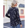 Zeagoo Womens Tops Long Sleeve Shirts Boho Tops for Women 2026 Fall Blouses Ladies Sweatshirts Spring Fashion Clothing(Navy Blue Flowers)