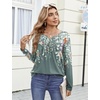 Zeagoo Womens Tops Long Sleeve Shirts Boho Tops for Women 2026 Fall Blouses Ladies Sweatshirts Spring Fashion Clothing(Plants Flowers)
