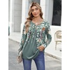 Zeagoo Womens Tops Long Sleeve Shirts Boho Tops for Women 2026 Fall Blouses Ladies Sweatshirts Spring Fashion Clothing(Plants Flowers)