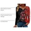 Zeagoo Womens Tops Long Sleeve Shirts Boho Tops for Women 2026 Fall Blouses Ladies Sweatshirts Spring Fashion Clothing(Red Flower)