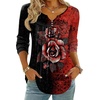 Zeagoo Womens Tops Long Sleeve Shirts Boho Tops for Women 2026 Fall Blouses Ladies Sweatshirts Spring Fashion Clothing(Red Flower)