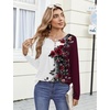 Zeagoo Womens Tops Long Sleeve Shirts Boho Tops for Women 2026 Fall Blouses Ladies Sweatshirts Spring Fashion Clothing(Red Flowers)