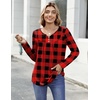 Zeagoo Womens Tops Long Sleeve Shirts Boho Tops for Women 2026 Fall Blouses Ladies Sweatshirts Spring Fashion Clothing(Red Plaid)