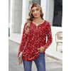 Zeagoo Womens Tops Long Sleeve Shirts Boho Tops for Women 2026 Fall Blouses Ladies Sweatshirts Spring Fashion Clothing(Red White Print)
