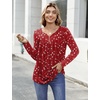 Zeagoo Womens Tops Long Sleeve Shirts Boho Tops for Women 2026 Fall Blouses Ladies Sweatshirts Spring Fashion Clothing(Red White Print)