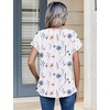 Zeagoo Womens Tops Short Sleeve Cute Summer Blouses Crew Neck Dressy Casual T Shirts Work Clothes S-2XL(Bf290-white Flower)