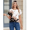 Zeagoo Womens Tops Short Sleeve Cute Summer Blouses Crew Neck Dressy Casual T Shirts Work Clothes S-2XL(Bf347-pattern)
