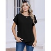 Zeagoo Womens Tops Short Sleeve Cute Summer Blouses Crew Neck Dressy Casual T Shirts Work Clothes S-2XL(Black)