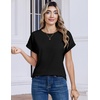 Zeagoo Womens Tops Short Sleeve Cute Summer Blouses Crew Neck Dressy Casual T Shirts Work Clothes S-2XL(Black)