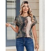 Zeagoo Womens Tops Short Sleeve Cute Summer Blouses Crew Neck Dressy Casual T Shirts Work Clothes S-2XL(Cx278-multicolored)