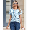 Zeagoo Womens Tops Short Sleeve Cute Summer Blouses Crew Neck Dressy Casual T Shirts Work Clothes S-2XL(Cx329-blue)