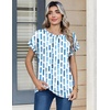 Zeagoo Womens Tops Short Sleeve Cute Summer Blouses Crew Neck Dressy Casual T Shirts Work Clothes S-2XL(Cx329-blue)