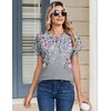 Zeagoo Womens Tops Short Sleeve Cute Summer Blouses Crew Neck Dressy Casual T Shirts Work Clothes S-2XL(Hf36-grey)