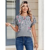 Zeagoo Womens Tops Short Sleeve Cute Summer Blouses Crew Neck Dressy Casual T Shirts Work Clothes S-2XL(Hf36-grey)
