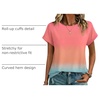 Zeagoo Womens Tops Short Sleeve Cute Summer Blouses Crew Neck Dressy Casual T Shirts Work Clothes S-2XL(Jb218-gradient Color)