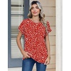 Zeagoo Womens Tops Short Sleeve Cute Summer Blouses Crew Neck Dressy Casual T Shirts Work Clothes S-2XL(Jh590-red)