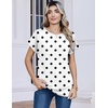 Zeagoo Womens Tops Short Sleeve Cute Summer Blouses Crew Neck Dressy Casual T Shirts Work Clothes S-2XL(Jh592- Polka Dots)