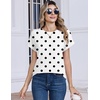 Zeagoo Womens Tops Short Sleeve Cute Summer Blouses Crew Neck Dressy Casual T Shirts Work Clothes S-2XL(Jh592- Polka Dots)
