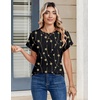 Zeagoo Womens Tops Short Sleeve Cute Summer Blouses Crew Neck Dressy Casual T Shirts Work Clothes S-2XL(Jh601-black)