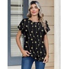 Zeagoo Womens Tops Short Sleeve Cute Summer Blouses Crew Neck Dressy Casual T Shirts Work Clothes S-2XL(Jh601-black)