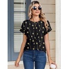 Zeagoo Womens Tops Short Sleeve Cute Summer Blouses Crew Neck Dressy Casual T Shirts Work Clothes S-2XL(Jh601-black)