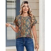Zeagoo Womens Tops Short Sleeve Cute Summer Blouses Crew Neck Dressy Casual T Shirts Work Clothes S-2XL(Mz721-multicolored)