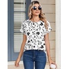Zeagoo Womens Tops Short Sleeve Cute Summer Blouses Crew Neck Dressy Casual T Shirts Work Clothes S-2XL(Sf291-white)