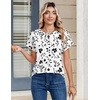 Zeagoo Womens Tops Short Sleeve Cute Summer Blouses Crew Neck Dressy Casual T Shirts Work Clothes S-2XL(Sf291-white)