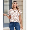 Zeagoo Womens Tops Short Sleeve Cute Summer Blouses Crew Neck Dressy Casual T Shirts Work Clothes S-2XL(Sf295-beige)
