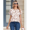 Zeagoo Womens Tops Short Sleeve Cute Summer Blouses Crew Neck Dressy Casual T Shirts Work Clothes S-2XL(Sf295-beige)