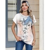 Zeagoo Womens Tops Short Sleeve Cute Summer Blouses Crew Neck Dressy Casual T Shirts Work Clothes S-2XL(Sf311-pattern)