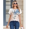 Zeagoo Womens Tops Short Sleeve Cute Summer Blouses Crew Neck Dressy Casual T Shirts Work Clothes S-2XL(Sf311-pattern)