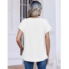 Zeagoo Womens Tops Short Sleeve Cute Summer Blouses Crew Neck Dressy Casual T Shirts Work Clothes S-2XL(White)