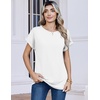 Zeagoo Womens Tops Short Sleeve Cute Summer Blouses Crew Neck Dressy Casual T Shirts Work Clothes S-2XL(White)