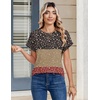 Zeagoo Womens Tops Short Sleeve Cute Summer Blouses Crew Neck Dressy Casual T Shirts Work Clothes S-2XL(Xh553-flowers)