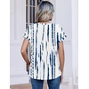 Zeagoo Womens Tops Short Sleeve Cute Summer Blouses Crew Neck Dressy Casual T Shirts Work Clothes S-2XL(Zr229- White Blue)