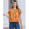 Zeagoo Womens Tops Short Sleeve Cute Summer Blouses Crew Neck Dressy Casual T Shirts Work Clothes S-2XL(Zr466- Orange)