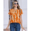 Zeagoo Womens Tops Short Sleeve Cute Summer Blouses Crew Neck Dressy Casual T Shirts Work Clothes S-2XL(Zr466- Orange)