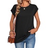 Zeagoo Womens Tops Summer Casual Cap Sleeve Tshirts Shirts Business Blouses(Black)