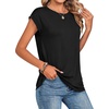 Zeagoo Womens Tops Summer Casual Cap Sleeve Tshirts Shirts Business Blouses(Black)