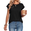 Zeagoo Womens Tops Summer Casual Cap Sleeve Tshirts Shirts Business Blouses(Black)