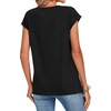 Zeagoo Womens Tops Summer Casual Cap Sleeve Tshirts Shirts Business Blouses(Black)