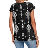 Zeagoo Womens Tops Summer Casual Cap Sleeve Tshirts Shirts Business Blouses(Black Vintage)