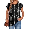 Zeagoo Womens Tops Summer Casual Cap Sleeve Tshirts Shirts Business Blouses(Black Vintage)